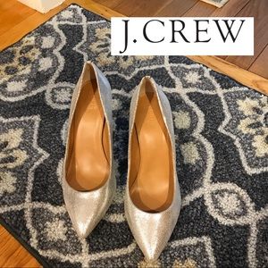 J. Crew Silver Pumps, Size 10